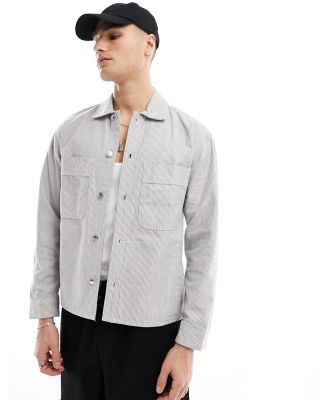 Abercrombie & Fitch overshirt in blue stripe