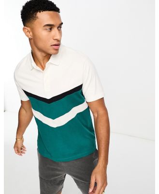 Abercrombie & Fitch short sleeve chevron rugby polo in green
