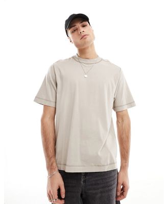 Abercrombie & Fitch vintage blank relaxed fit t-shirt in taupe-Neutral