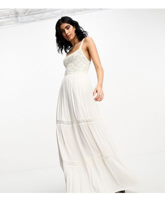 Accessorize crochet panelled maxi summer dress in white