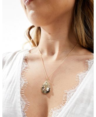 Accessorize gem-set pendant necklace in gold