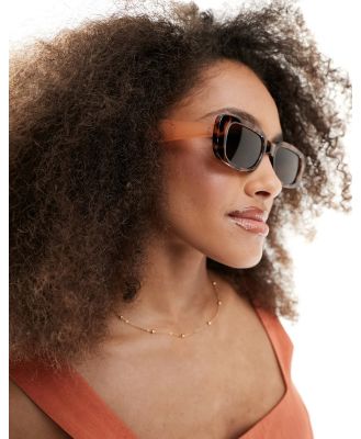 Accessorize rectangle sunglasses in brown tort