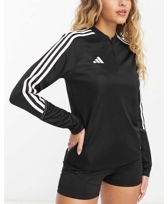 adidas Football Tiro 23 1/4 zip top in black