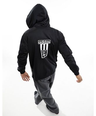adidas Originals adibreak full zip logo hoodie in black
