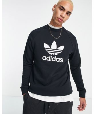 adidas Originals adicolour trefoil logo sweatshirt in black