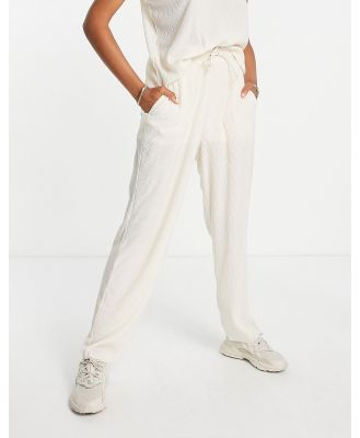 adidas Originals Contempo premium plisse pants in off white