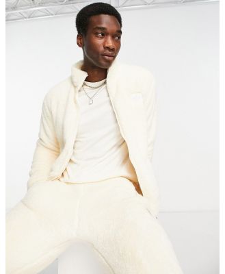 adidas Originals Essentials+ fluffy full zip track top in wonder white