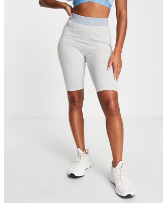 adidas Originals Luxe Lounge legging shorts in light grey