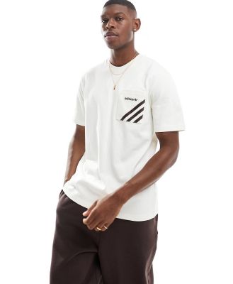 adidas Originals pocket detail t-shirt in white