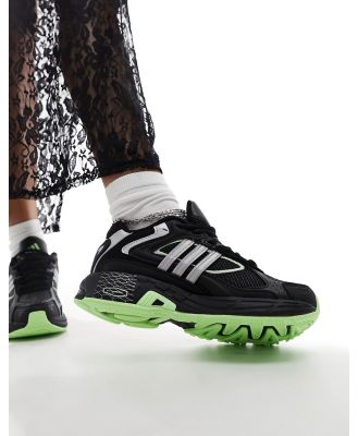 adidas Originals Response CL sneakers in black silver and lime