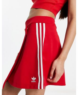 adidas Originals three stripe wrap skirt in scarlet-Red