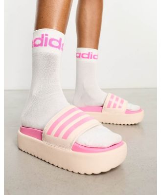 adidas Sportswear Adilette platform sliders in pink