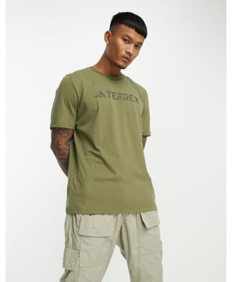 adidas Terrex t-shirt in khaki-Green