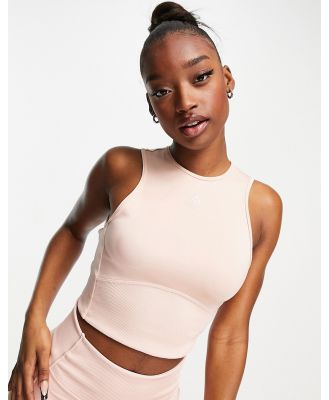 adidas Training Hyperglam ribbed crop top in pink