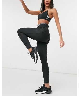 adidas Training leggings with taped logo in black