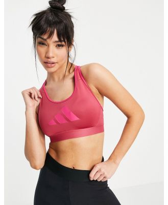 adidas Training mid support bra in pink