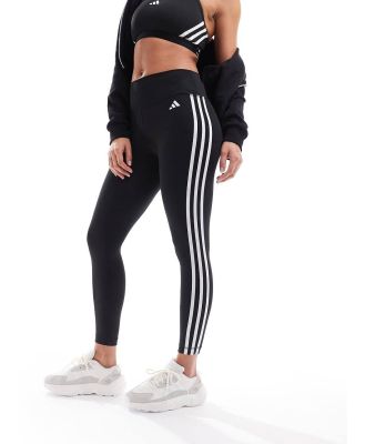 adidas Training Train Essentials 3 stripe leggings in black