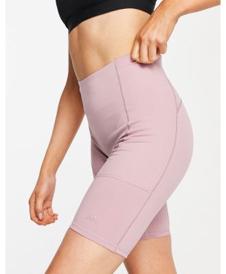 adidas Yoga Elements tonal panel tight shorts in pink