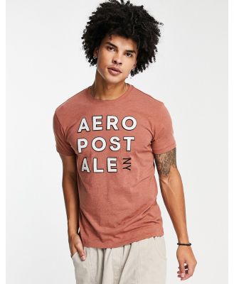 Aeropostale large logo t-shirt in brown