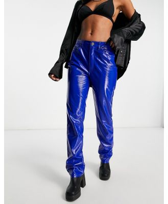 AFRM Heston high rise straight leg faux leather pants in blue (part of a set)