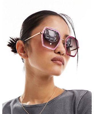 AJ Morgan oversized glitter sunglasses in pink