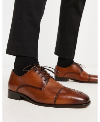 Aldo Miraond lace up derby shoes in cognac leather-Brown