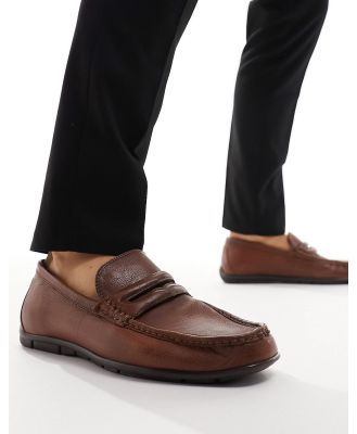 ALDO Prose classic leather loafers in tan-Brown