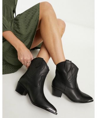 ALDO Valley western ankle boots in black leather