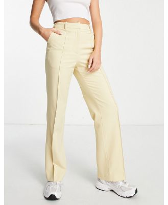 Aligne high waist wide leg tailored pants in buttermilk (part of a set)-White