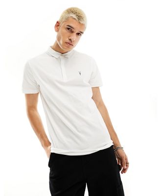 AllSaints Brace brushed cotton polo in optic white