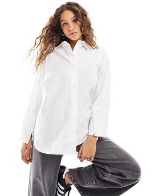 AllSaints Evie long sleeve shirt in white