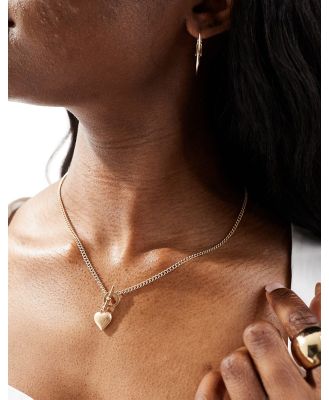 AllSaints heart pendant chain necklace in gold