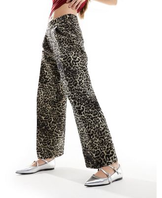 AllSaints Jemi Leppo pants in leopard print-Gold