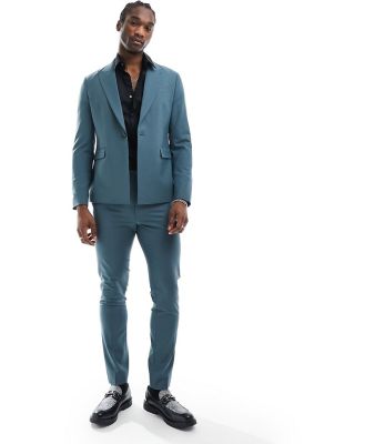 AllSaints Moad suit pants in petrol blue