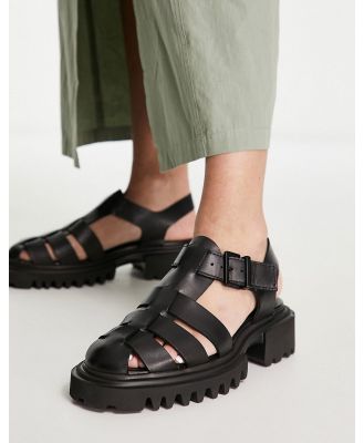 AllSaints Nessie leather sandals in black