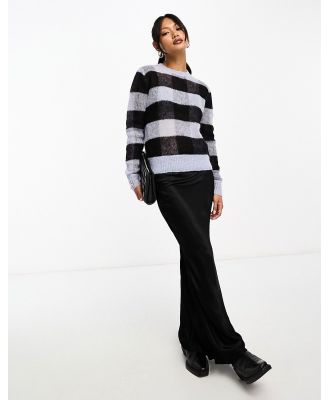 AllSaints Renee knitted jumper in black and blue check