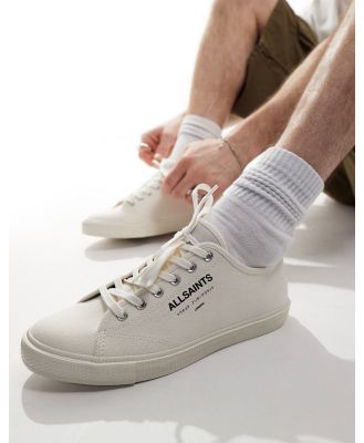 AllSaints Underground canvas low top sneakers in off white