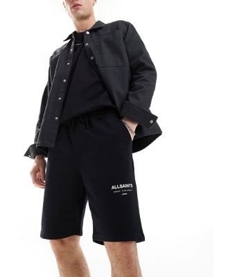 AllSaints Underground sweat shorts in black