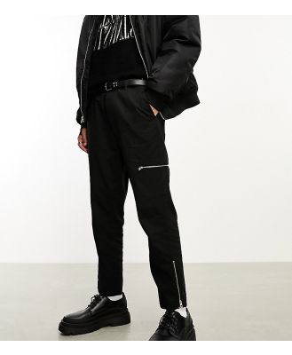 AllSaints x ASOS exclusive Bote zip pants in black