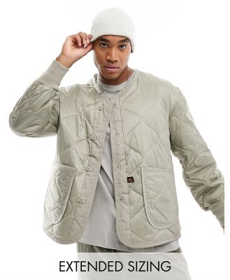 Alpha Industries ALS quilted liner jacket in vintage sand-Neutral