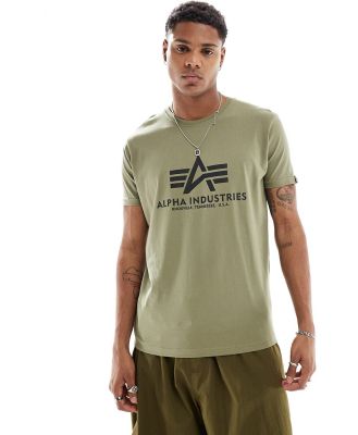 Alpha Industries chest logo t-shirt in olive green