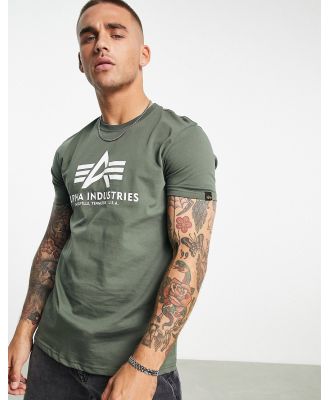 Alpha Industries front logo t-shirt in olive green