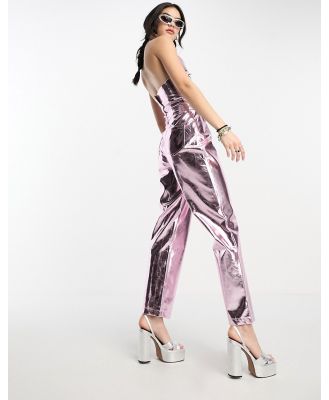 Amy Lynn Lupe pants in iced pink metallic (part of a set)