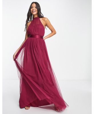 Anaya With Love Bridesmaid halter neck dress in red plum - RED