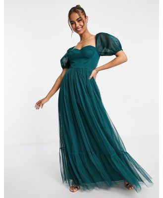 Anaya With Love tie-back dress in emerald green