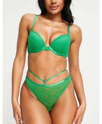 Ann Summers Purity sheer animal mesh strappy brazilian briefs in green