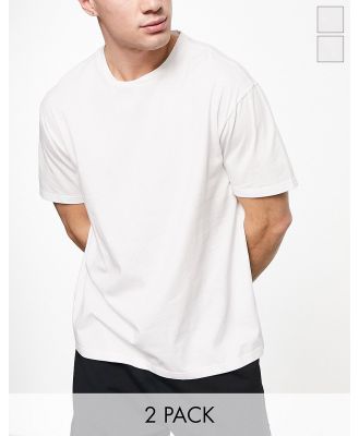 Another Influence 2 pack boxy fit t-shirts in white