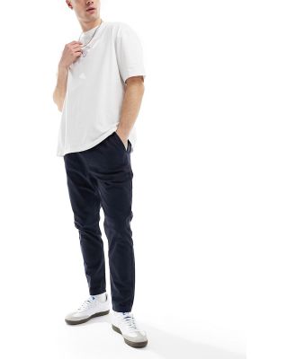 Another Influence cotton twill tapered pants in navy