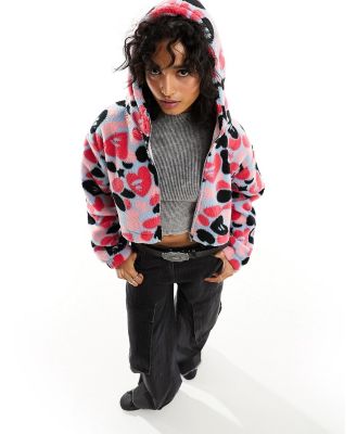 APEE by A Bathing Ape cropped camo hoodie in pink
