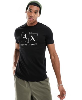 Armani Exchange boxes logo slim fit t-shirt in black